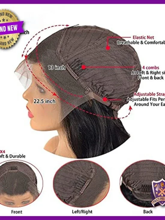 24 Inch Human Hair Lace Front Wig 150% Density Pre Plucked Hairline - Picture 6 of 6